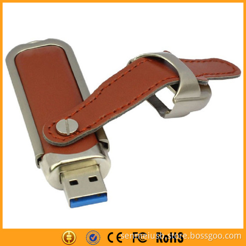 Factory OEM Superb Leather USB 128GB USB3.0 High Speed